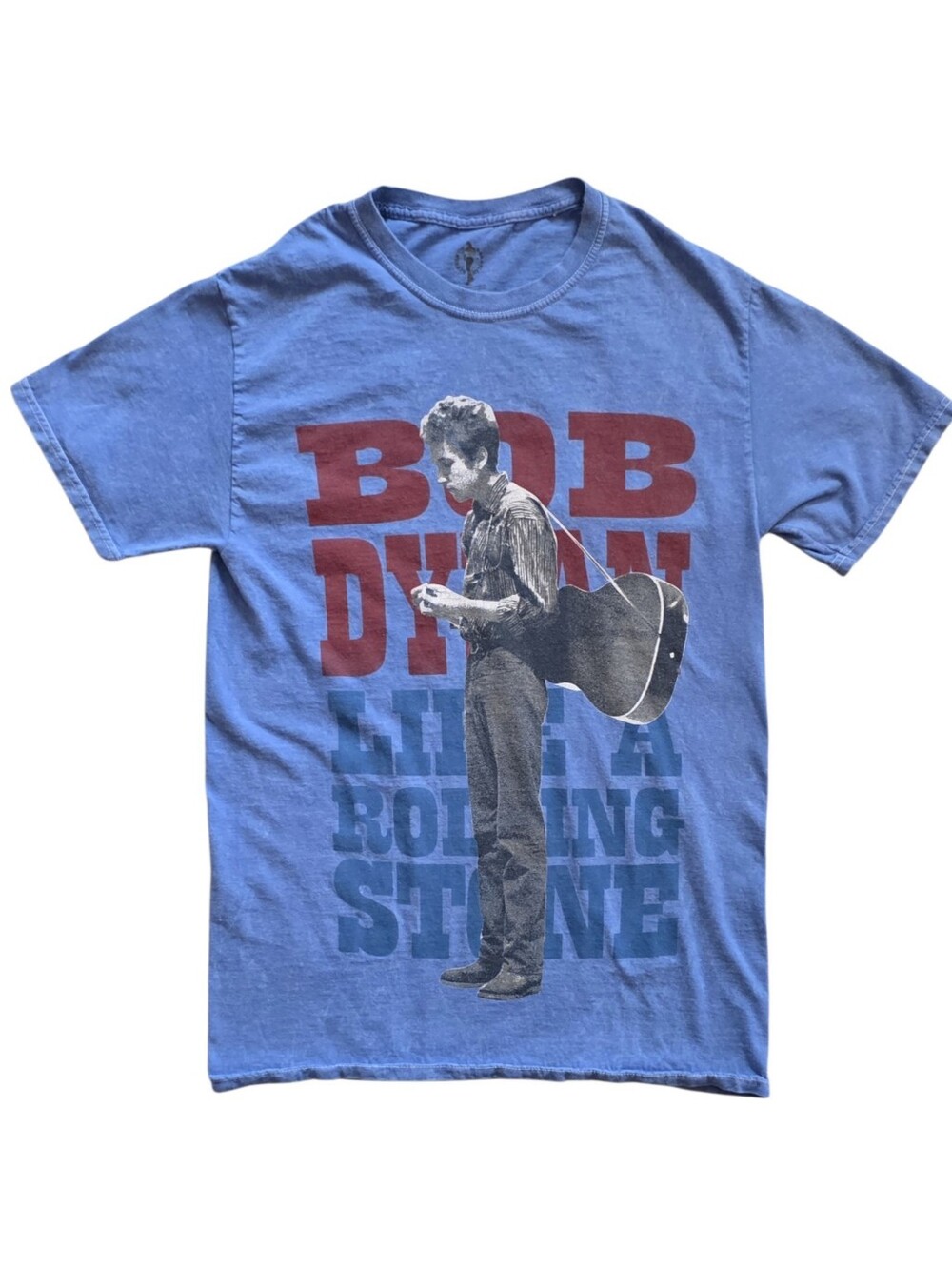 Bob Dylan Small Blue Like A Rolling Stone Blue Vintage 70s Style Tee Shirt